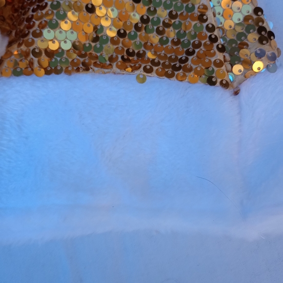 Gold Sequin Santa Hat Christmas Holiday Festive Gift Party Yuletide Cheer Fun - Picture 4 of 8